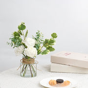 6 Styles White Artificial Flower Centerpieces Bulk Set for Wedding Decor