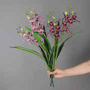 Spider Lily Artificial Flower Stems with Leaves, 10 Pcs Bulk Craft Bonsai DIY, 12 Inch