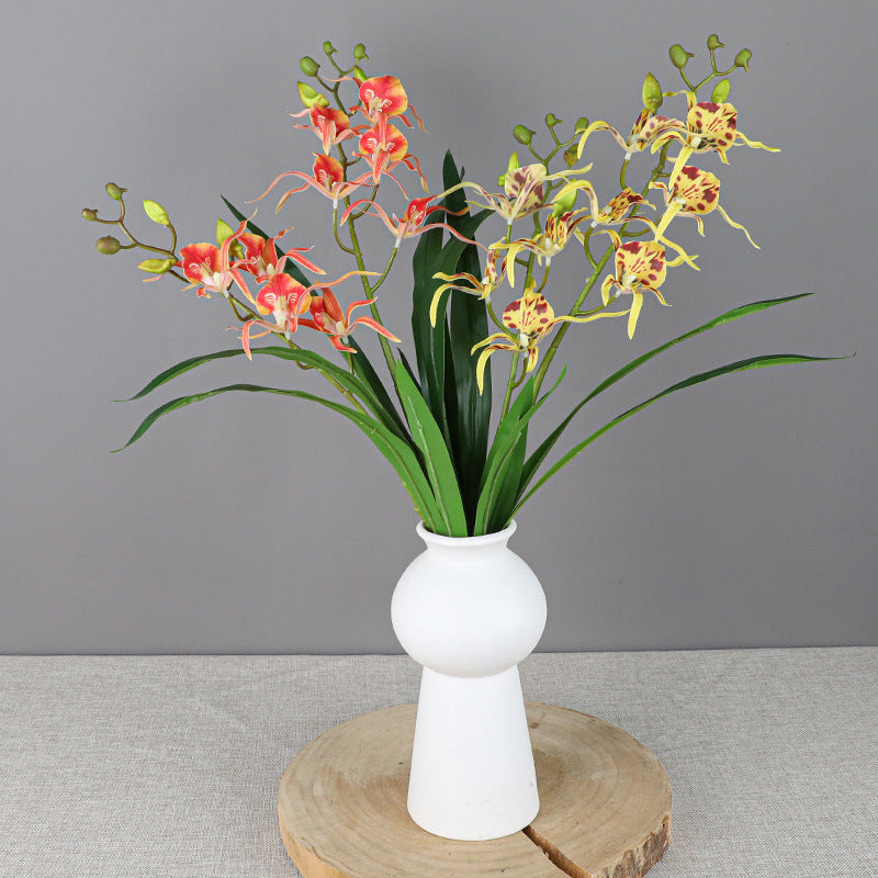 Spider Lily Artificial Flower Stems with Leaves, 10 Pcs Bulk Craft Bonsai DIY, 12 Inch