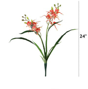 Spider Lily Artificial Flower Stems with Leaves, 10 Pcs Bulk Craft Bonsai DIY, 12 Inch