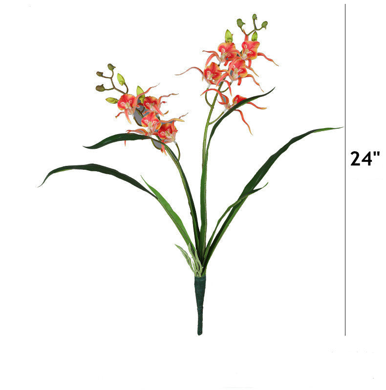 Spider Lily Artificial Flower Stems with Leaves, 10 Pcs Bulk Craft Bonsai DIY, 12 Inch