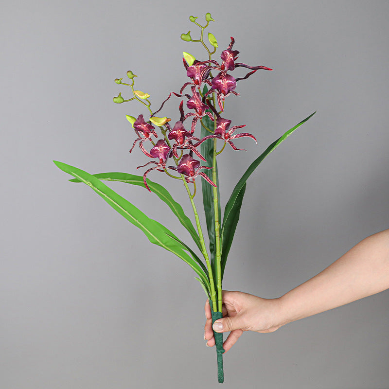 Spider Lily Artificial Flower Stems with Leaves, 10 Pcs Bulk Craft Bonsai DIY, 12 Inch