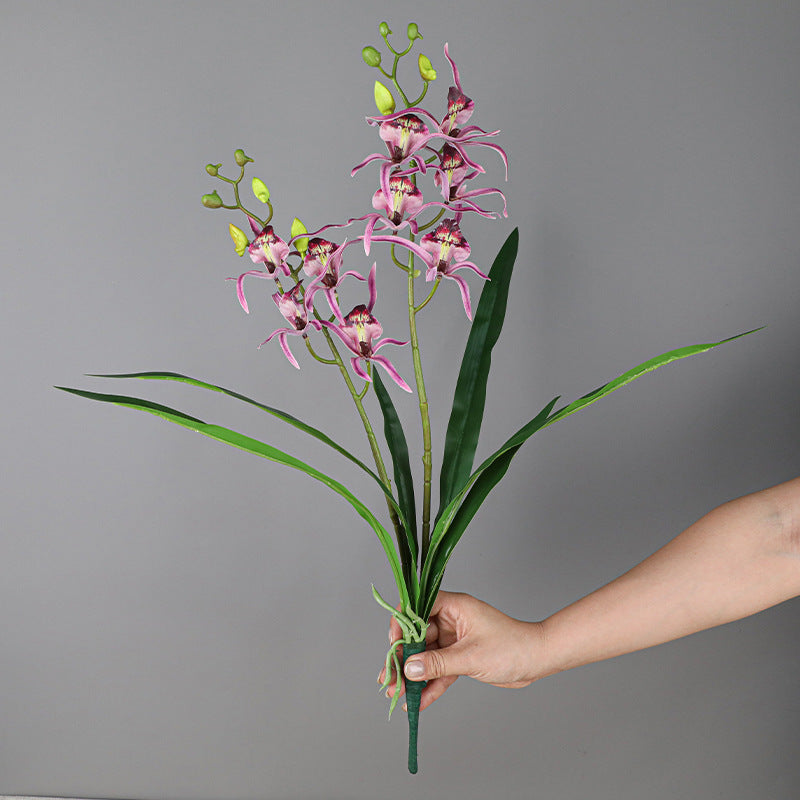 Spider Lily Artificial Flower Stems with Leaves, 10 Pcs Bulk Craft Bonsai DIY, 12 Inch