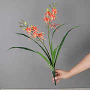 Spider Lily Artificial Flower Stems with Leaves, 10 Pcs Bulk Craft Bonsai DIY, 12 Inch
