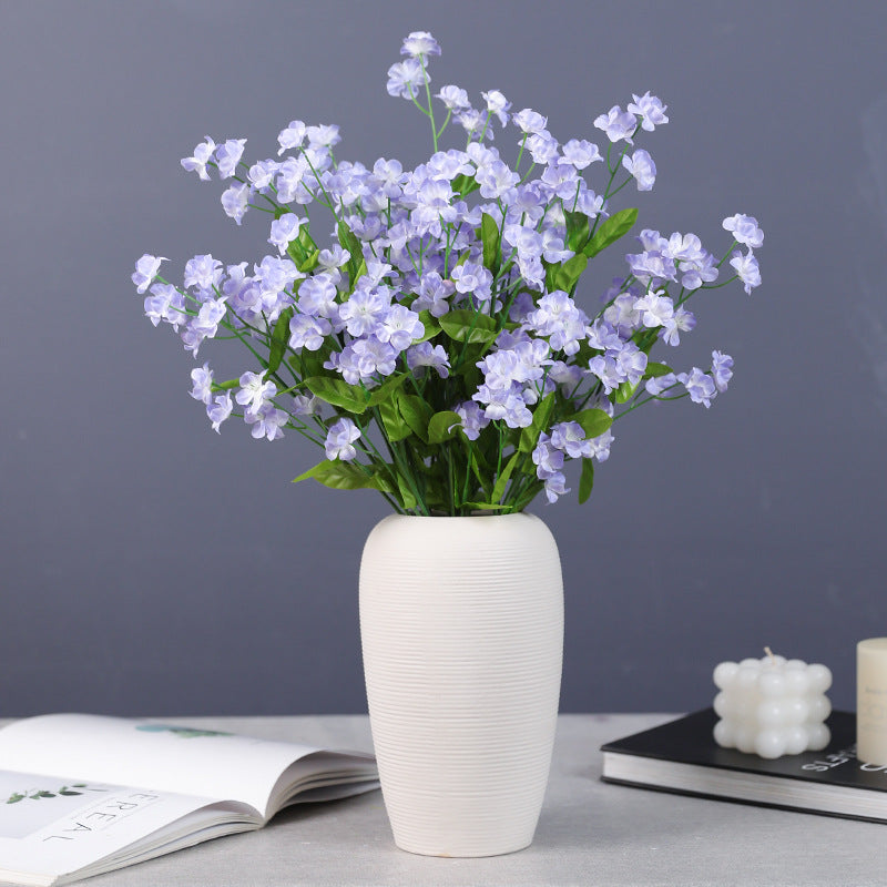 4 Pcs 18.5 Inch Artificial Silk Forget Me Not Flowers Blue Bouquet for Fall Decor Wedding Vase Arrangement