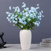 4 Pcs 18.5 Inch Artificial Silk Forget Me Not Flowers Blue Bouquet for Fall Decor Wedding Vase Arrangement