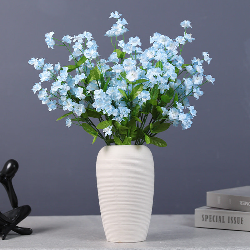 4 Pcs 18.5 Inch Artificial Silk Forget Me Not Flowers Blue Bouquet for Fall Decor Wedding Vase Arrangement