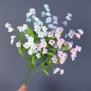 4 Pcs 18.5 Inch Artificial Silk Forget Me Not Flowers Blue Bouquet for Fall Decor Wedding Vase Arrangement