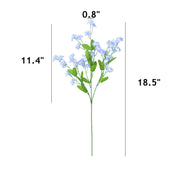 4 Pcs 18.5 Inch Artificial Silk Forget Me Not Flowers Blue Bouquet for Fall Decor Wedding Vase Arrangement