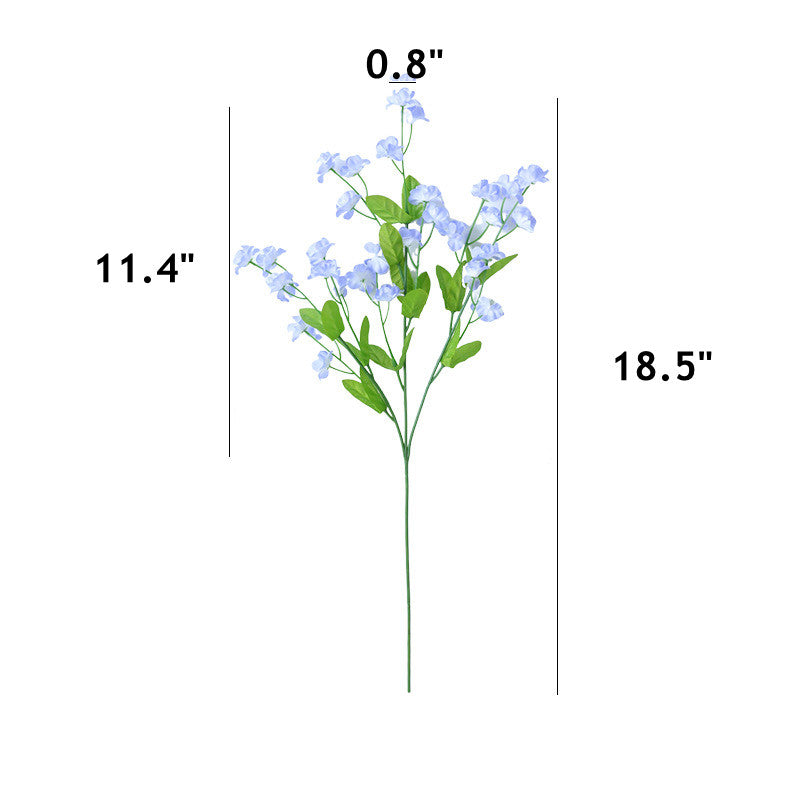 4 Pcs 18.5 Inch Artificial Silk Forget Me Not Flowers Blue Bouquet for Fall Decor Wedding Vase Arrangement