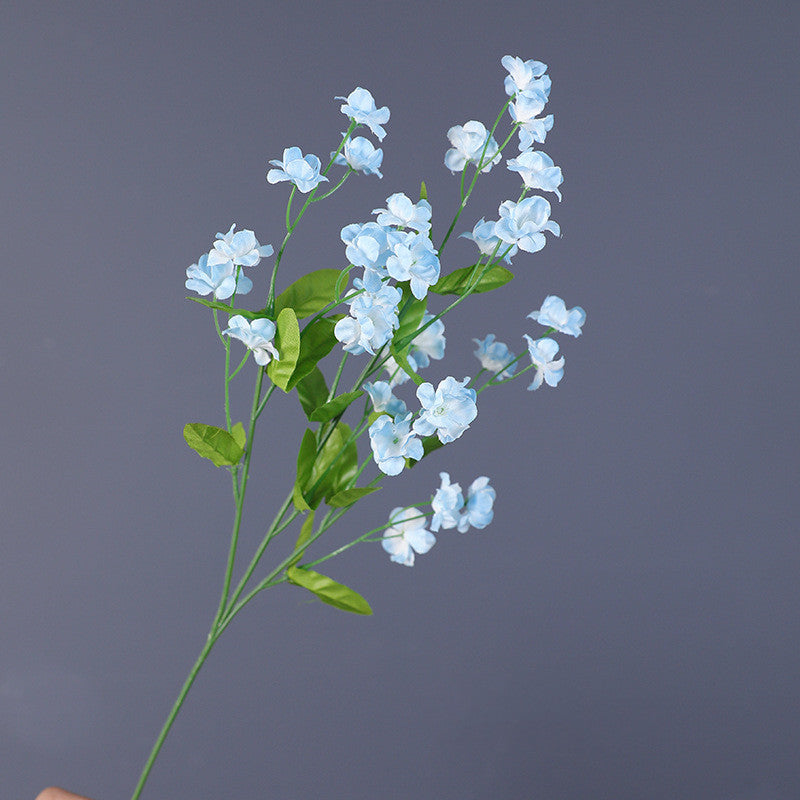 4 Pcs 18.5 Inch Artificial Silk Forget Me Not Flowers Blue Bouquet for Fall Decor Wedding Vase Arrangement