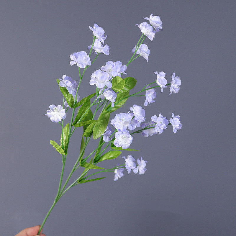 4 Pcs 18.5 Inch Artificial Silk Forget Me Not Flowers Blue Bouquet for Fall Decor Wedding Vase Arrangement