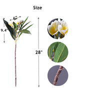 6 Pcs 28 Inch Artificial Frangipani Bouquets Bulk Luau Beach Party Decorations