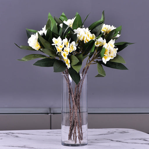 6 Pcs 28 Inch Artificial Frangipani Bouquets Bulk Luau Beach Party Decorations