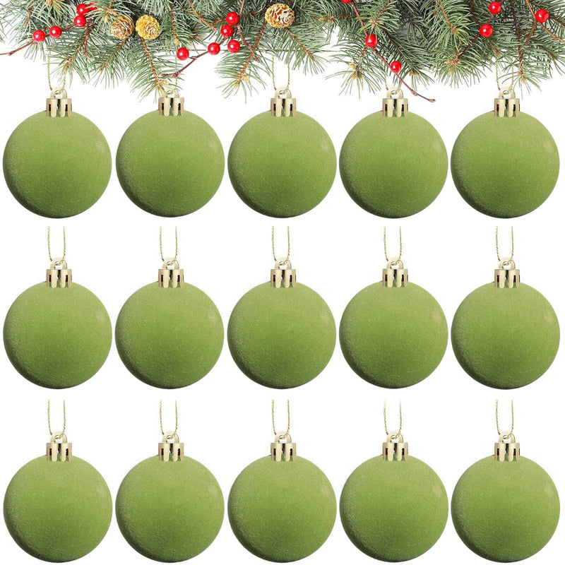 15 Pcs 2.3 Inch Velvet Christmas Ball Ornaments Soft Plush Holiday Tree Decor