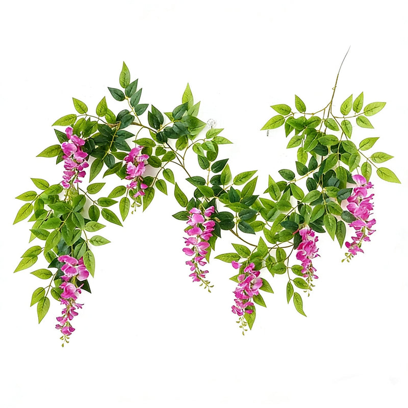 2026 UV Resistant Artificial Wisteria Stems & Hanging Vines, Bulk Wedding Patio Garden Decor