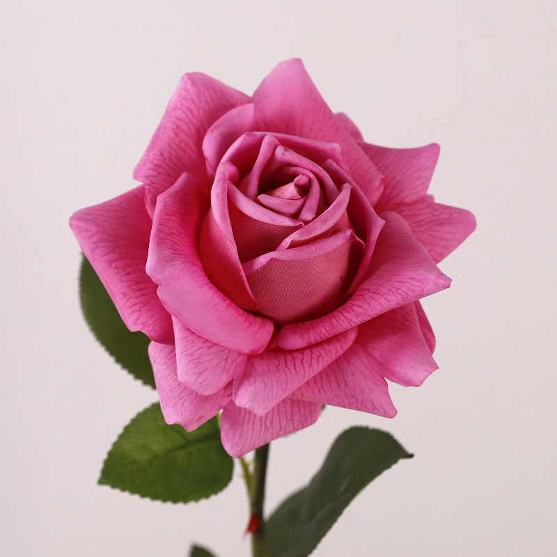 Artificial Blooming Rose Stem 12 Inch Real Touch Silk Flower