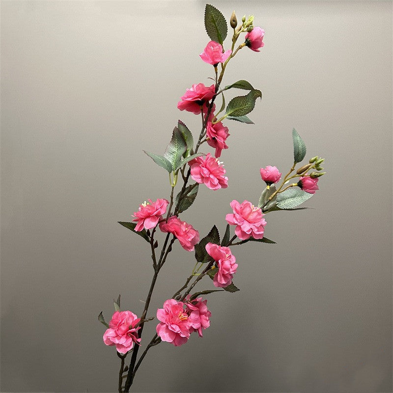 35 Inch Artificial Quince Blossom Branch 1 Pc Spring Floral Decor