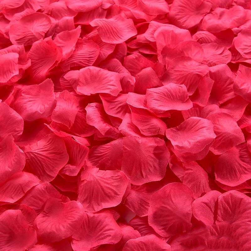 Faux Rose Petals for Wedding Engagement Decorations, Artificial Silk Flower Petals, 200 Pcs
