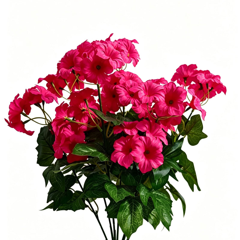 19 Inch UV-Resistant Artificial Silk Petunias, Realistic Outdoor Decor, Bulk Quantity
