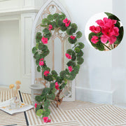 6 Ft Artificial Begonia Garland Flowers Bulk, Silk Floral Decoration for Mirror