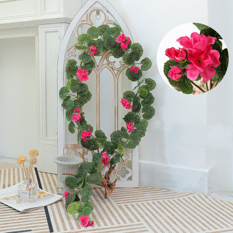 6 Ft Artificial Begonia Garland Flowers Bulk, Silk Floral Decoration for Mirror