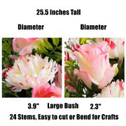 25.5 Inch Artificial Large Bush Mum Flowers with Rose Buds – Bulk Cemetery Floral Arrangement