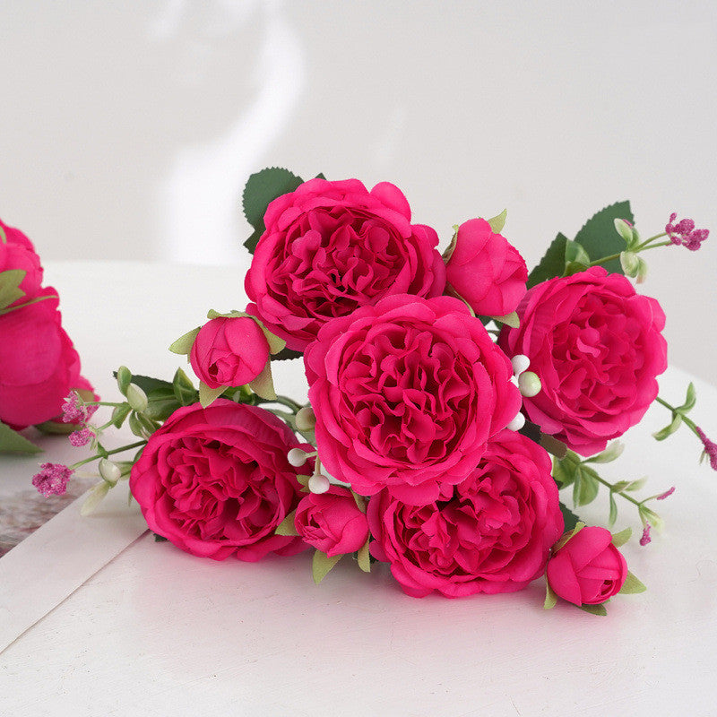 11.8 Inch Small Artificial Spring Peony Bush Bouquet, Bulk Flower Arrangements