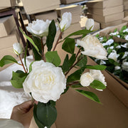24 Inch Artificial Silk Gardenia Stems Spray Bulk 10 Pcs