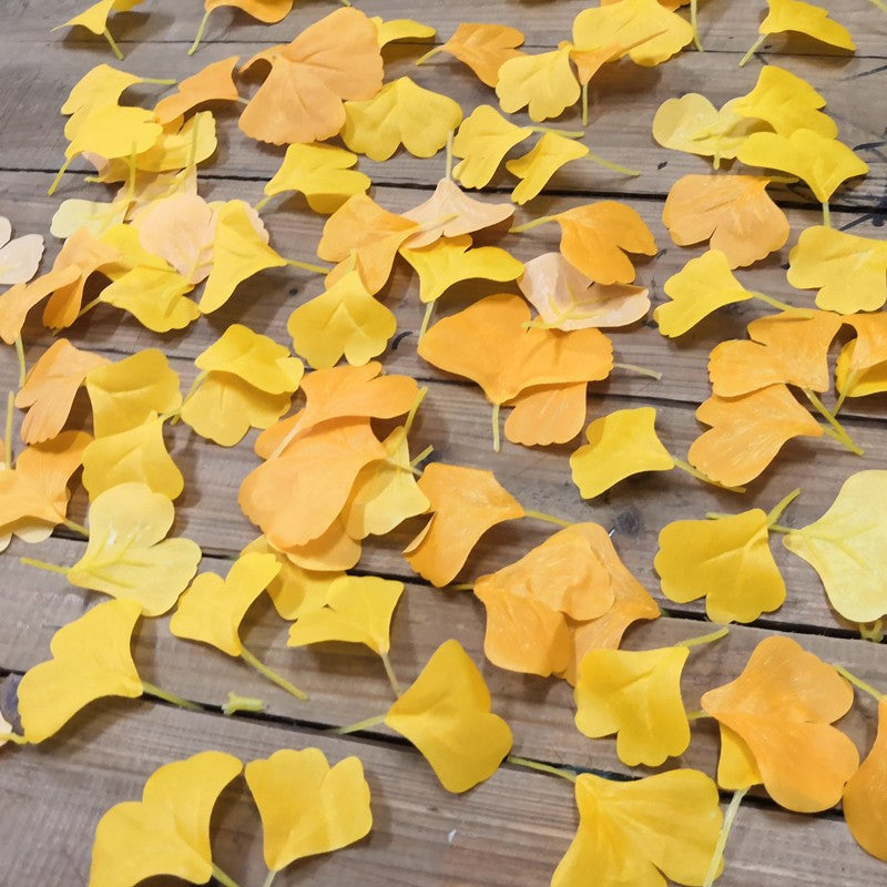 108 Pcs Artificial Ginkgo Leaves Autumn Decoration Bulk Pack