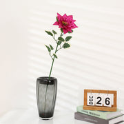 25 Inch Glitter Poinsettia Spray Artificial Flowers 6 Stems with Leaves Bulk Wholesale