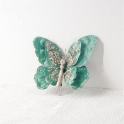 Glitter Butterfly Christmas Ornaments with Clip Bulk Set Artificial Holiday Decor