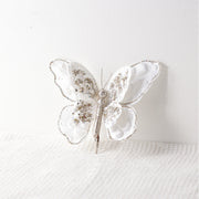 Glitter Butterfly Christmas Ornaments with Clip Bulk Set Artificial Holiday Decor