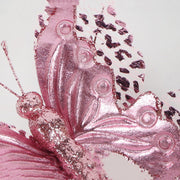 10 Pcs Artificial Glitter Butterfly Stems Christmas Tree Ornaments Decoration