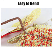 10 Pcs Artificial Glitter Butterfly Stems Christmas Tree Ornaments Decoration