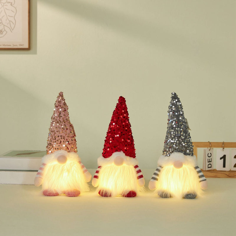 Christmas Light Up Santa Claus Figure Bulk Glitter Holiday Decoration