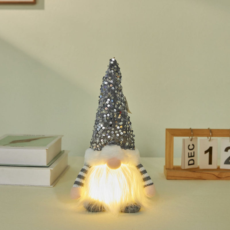 Christmas Light Up Santa Claus Figure Bulk Glitter Holiday Decoration