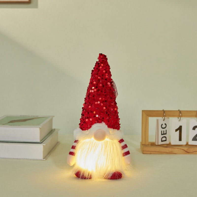 Christmas Light Up Santa Claus Figure Bulk Glitter Holiday Decoration