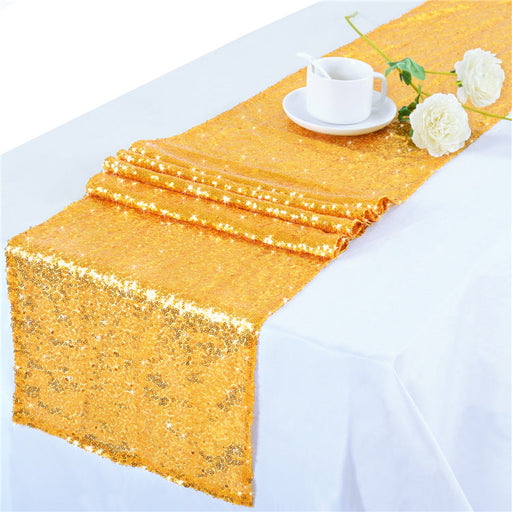 Gold Glitter Table Runner Bulk Pack 3 Colors Wedding Decor 12 Inch x 108 Inch