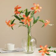 2 Pcs 23.6 Inch Artificial Gloriosa Flame Lily Stems Flowers Bulk