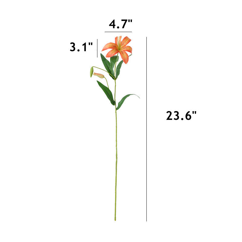 2 Pcs 23.6 Inch Artificial Gloriosa Flame Lily Stems Flowers Bulk