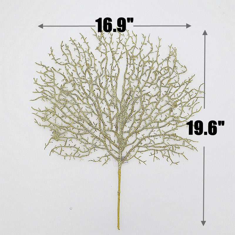19.6 Inch Artificial Golden Antler Shaped Manzanita Tree Branches Bulk for Festival Decor