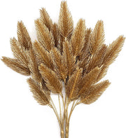 2 Pcs Artificial Gold Bush Grass Faux Shrubs for Indoor Outdoor Garden Wedding Table Planter Filler