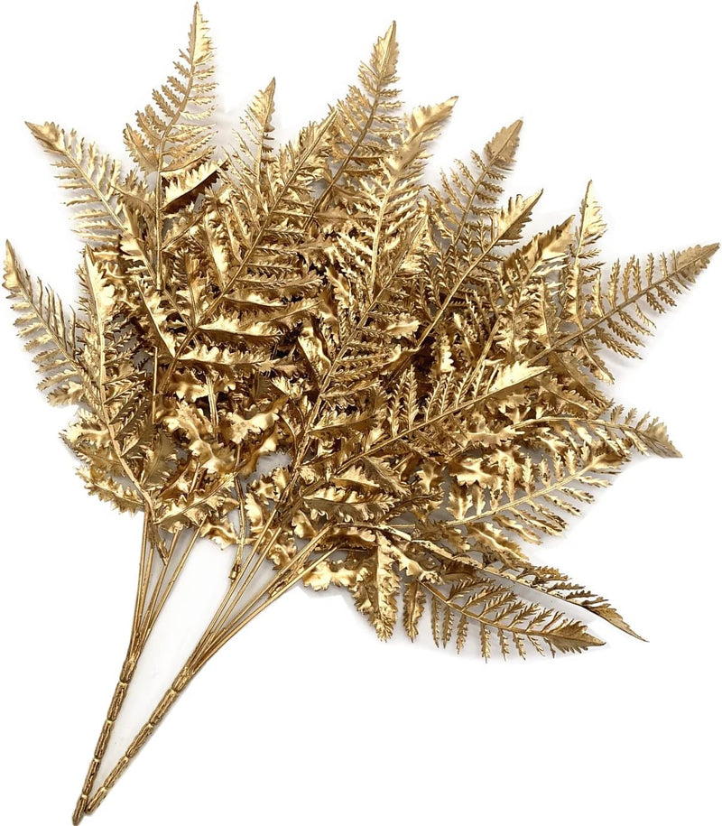 2 Pcs Artificial Gold Bush Grass Faux Shrubs for Indoor Outdoor Garden Wedding Table Planter Filler