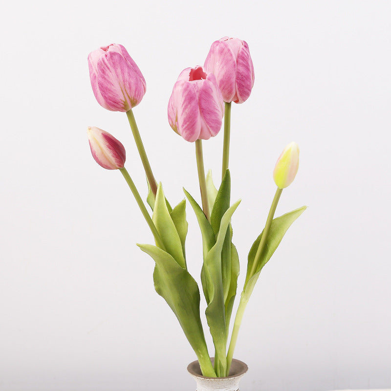 2025 Gradient Color Tulip Bouquet 10 Pcs Real Touch Latex Artificial Flowers