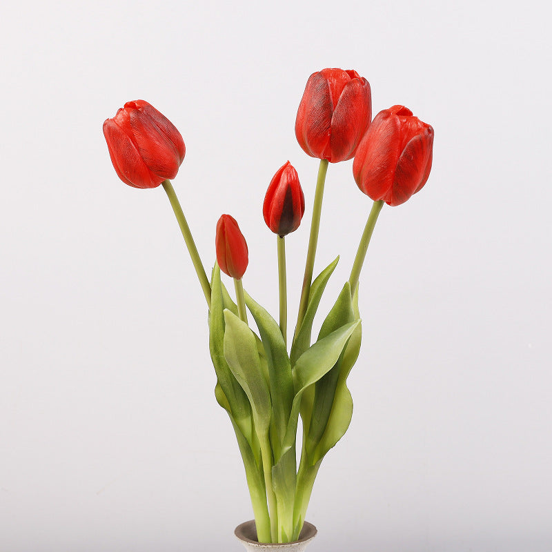 2025 Gradient Color Tulip Bouquet 10 Pcs Real Touch Latex Artificial Flowers