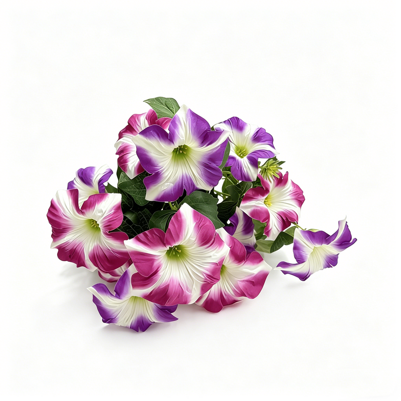 19 Inch UV-Resistant Artificial Silk Petunias, Realistic Outdoor Decor, Bulk Quantity
