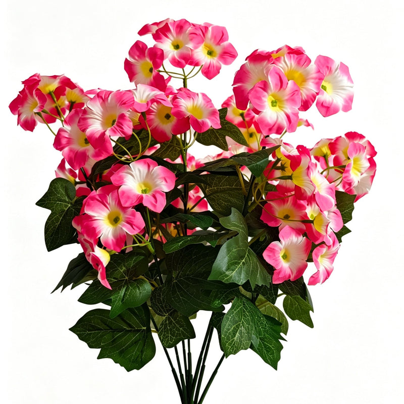 19 Inch UV-Resistant Artificial Silk Petunias, Realistic Outdoor Decor, Bulk Quantity