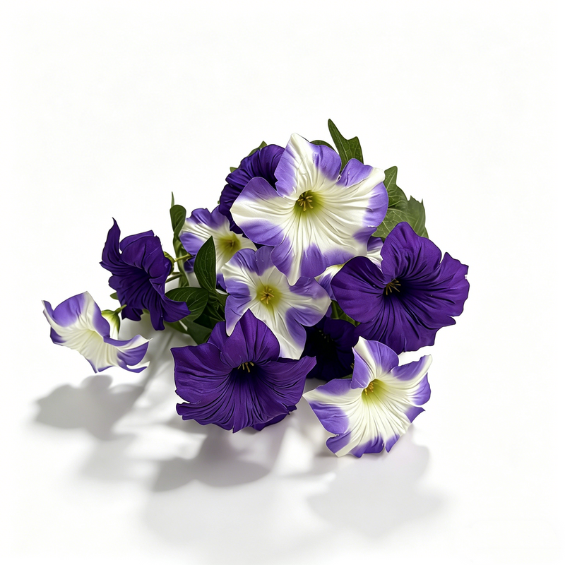 19 Inch UV-Resistant Artificial Silk Petunias, Realistic Outdoor Decor, Bulk Quantity