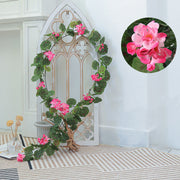 6 Ft Artificial Begonia Garland Flowers Bulk, Silk Floral Decoration for Mirror